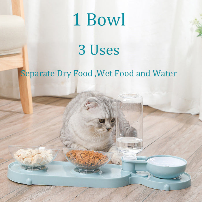 Double Bowl Automatic Pet Bowl Feeder Cat Waterer