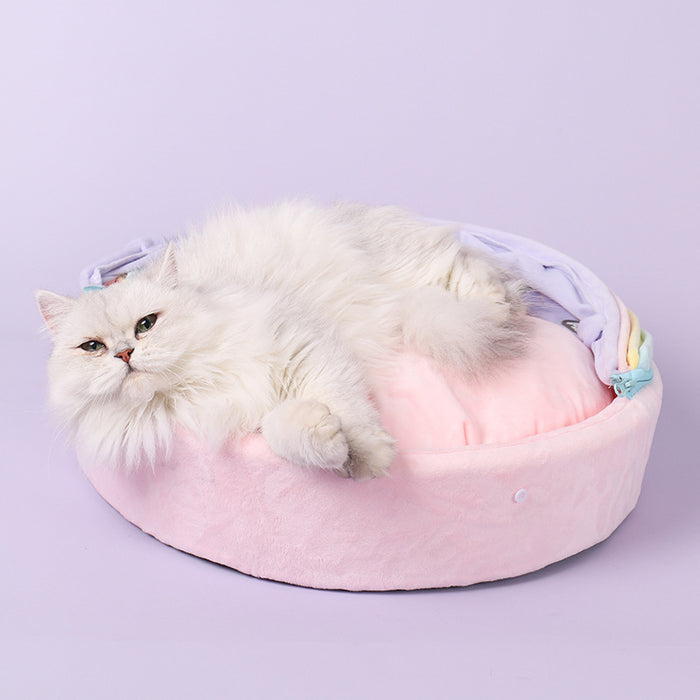 Rainbow Cat Bed Soft Pet Sleeping Mat