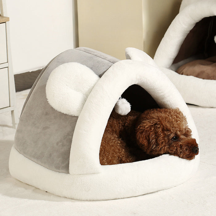 Pet Tent Cave Bed For Cats Small Dogs Self-Warming Cat Tent Bed Cat Hut Comfortable Pet Sleeping Bed