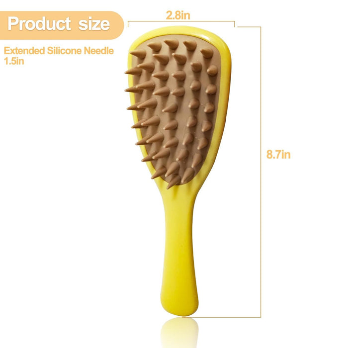 Pet Silicone Shampoo Brush For Long Short Hair Dogs Cats Washing Dog Washing Brush With Handle For Bathing Massaging, Hair Removal On Wet Or Dry Hai