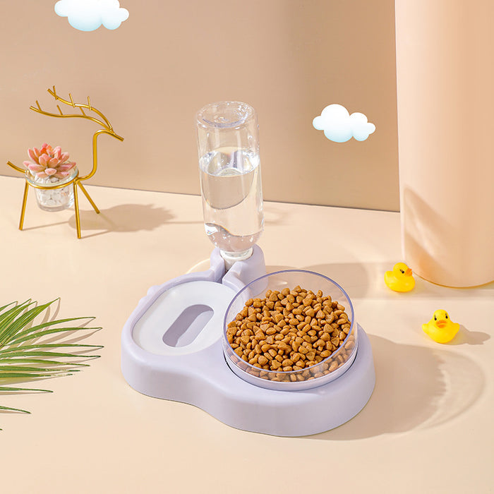 Double Bowl Automatic Pet Bowl Feeder Cat Waterer