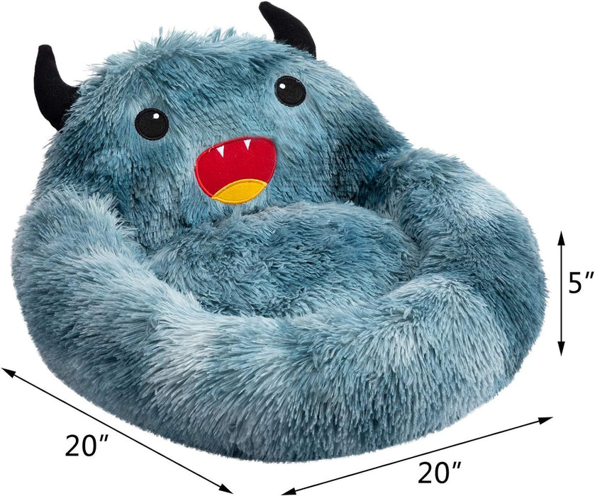 Self-Warming Donut Pet Bed Round Faux Fur Luxury Cozy Cat Nest Monster Sleeping Bed For Cats And Dogs