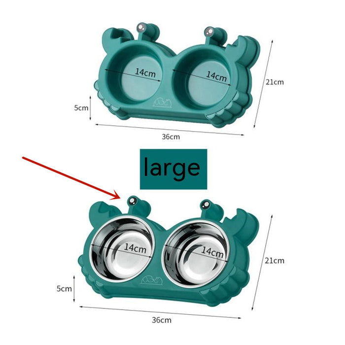 Pet Double Bowl Cat Bowl Removable Stainless Steel