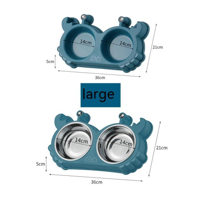 Pet Double Bowl Cat Bowl Removable Stainless Steel