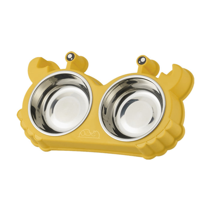 Pet Double Bowl Cat Bowl Removable Stainless Steel