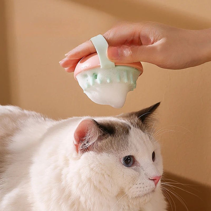 Pet Silicone Bathing Brush Cat Dog Massage Scrubbing Brush Wet And Dry Pet Cleaner