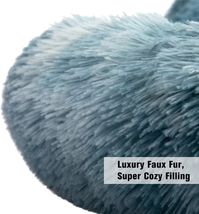 Self-Warming Donut Pet Bed Round Faux Fur Luxury Cozy Cat Nest Monster Sleeping Bed For Cats And Dogs