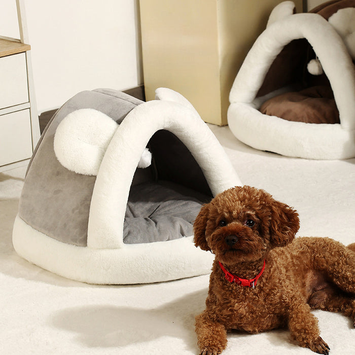 Pet Tent Cave Bed For Cats Small Dogs Self-Warming Cat Tent Bed Cat Hut Comfortable Pet Sleeping Bed