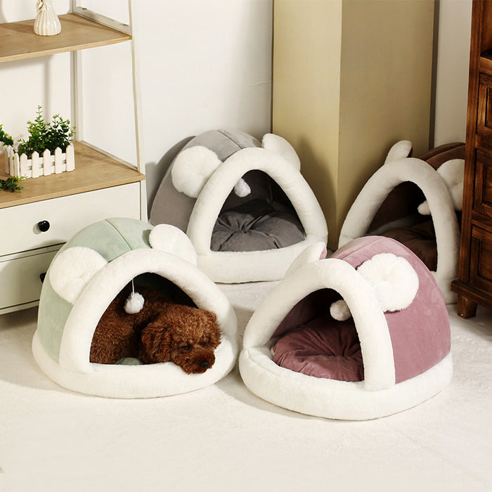 Pet Tent Cave Bed For Cats Small Dogs Self-Warming Cat Tent Bed Cat Hut Comfortable Pet Sleeping Bed