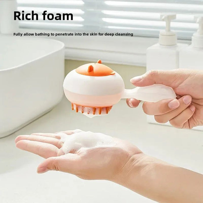 New Automatic Cleaning Pet Bath Brush Soft Gel Cat Massage Hair Removal Brush Dry Wet Dual Purpose Dog Bathing Brush